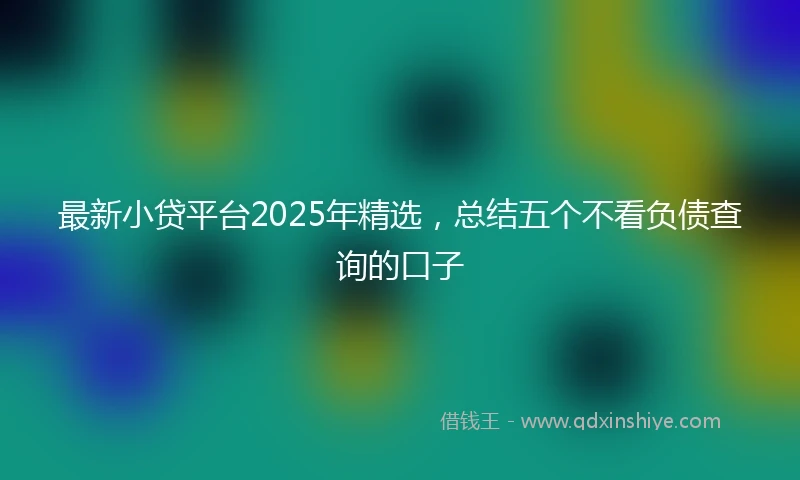 最新小贷平台2025年精选，总结五个不看负债查询的口子