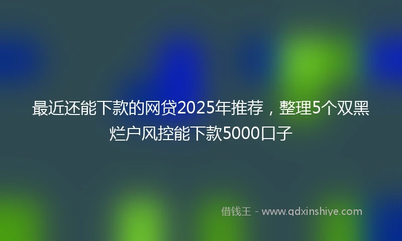最近还能下款的网贷2025年推荐，整理5个双黑烂户风控能下款5000口子