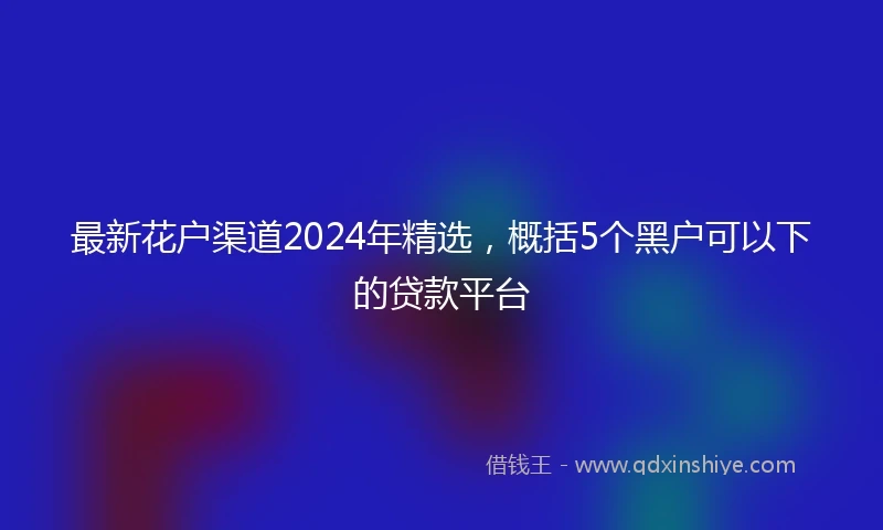 最新花户渠道2024年精选，概括5个黑户可以下的贷款平台