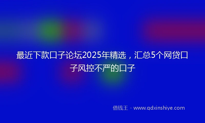 最近下款口子论坛2025年精选，汇总5个网贷口子风控不严的口子