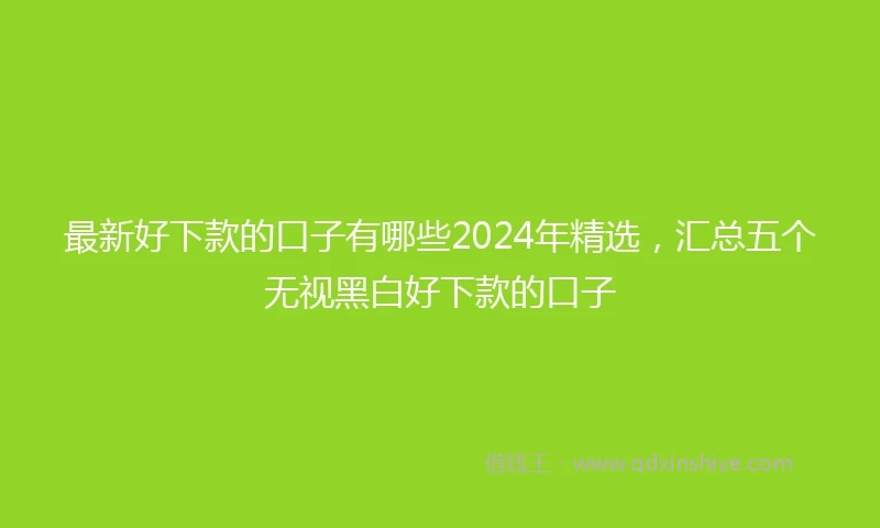最新好下款的口子有哪些2024年精选，汇总五个无视黑白好下款的口子