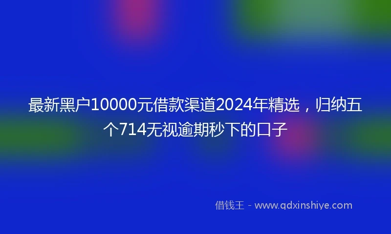 最新黑户10000元借款渠道2024年精选，归纳五个714无视逾期秒下的口子