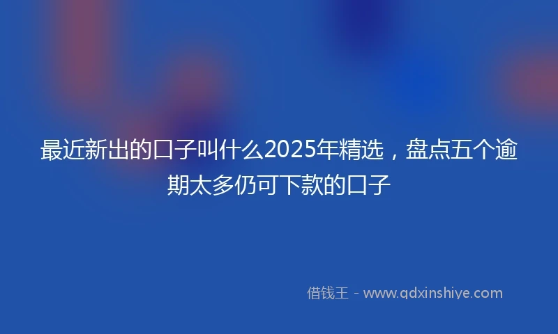 最近新出的口子叫什么2025年精选，盘点五个逾期太多仍可下款的口子