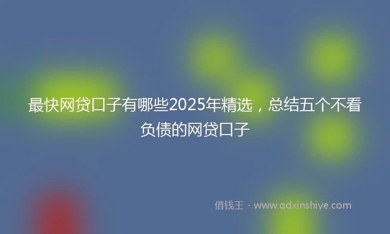 最快网贷口子有哪些2025年精选，总结五个不看负债的网贷口子