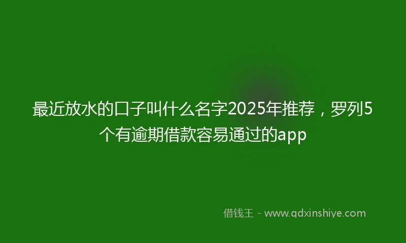最近放水的口子叫什么名字2025年推荐，罗列5个有逾期借款容易通过的app