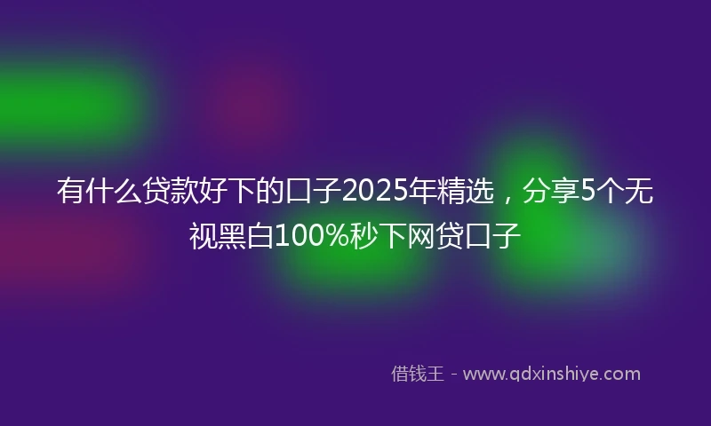 有什么贷款好下的口子2025年精选，分享5个无视黑白100%秒下网贷口子