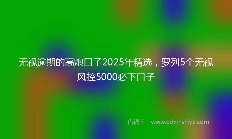 无视逾期的高炮口子2025年精选，罗列5个无视风控5000必下口子