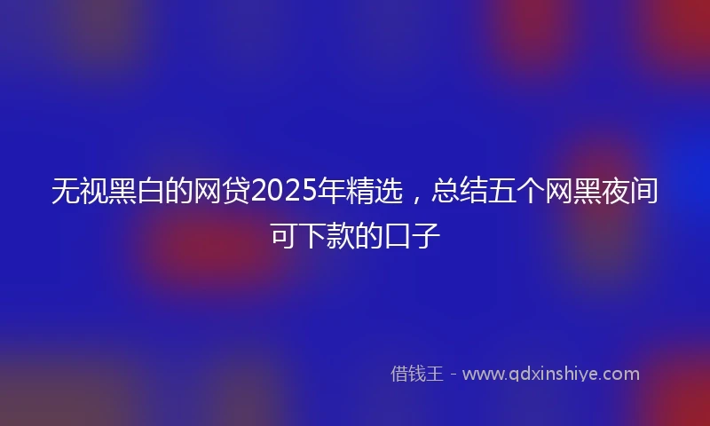 无视黑白的网贷2025年精选，总结五个网黑夜间可下款的口子