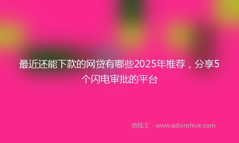 最近还能下款的网贷有哪些2025年推荐，分享5个闪电审批的平台