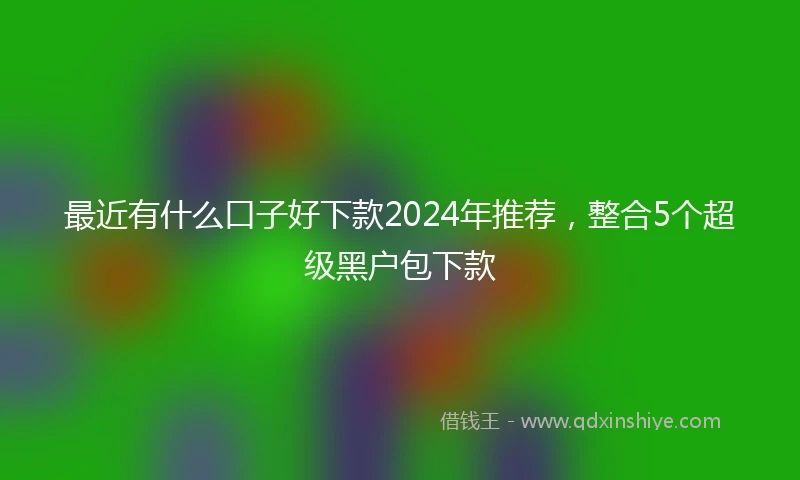 最近有什么口子好下款2024年推荐，整合5个超级黑户包下款
