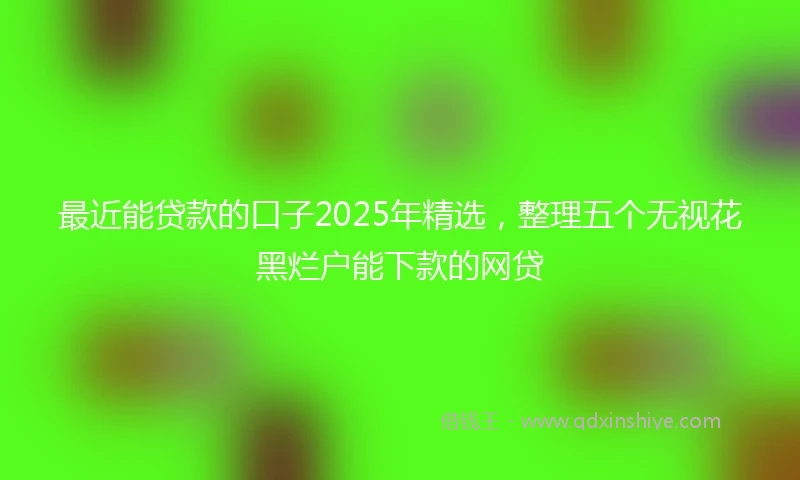 最近能贷款的口子2025年精选，整理五个无视花黑烂户能下款的网贷