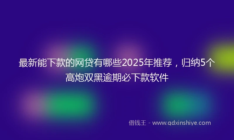 最新能下款的网贷有哪些2025年推荐，归纳5个高炮双黑逾期必下款软件
