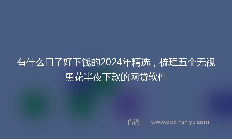 有什么口子好下钱的2024年精选，梳理五个无视黑花半夜下款的网贷软件