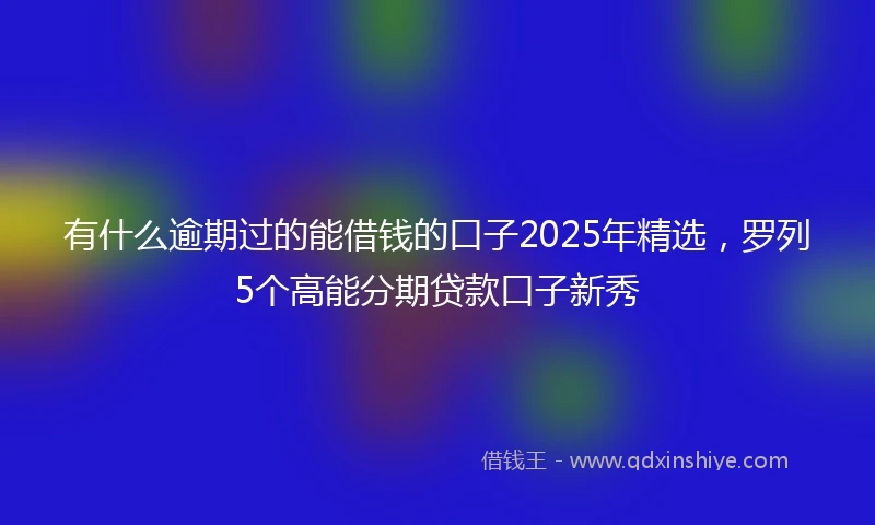 有什么逾期过的能借钱的口子2025年精选，罗列5个高能分期贷款口子新秀