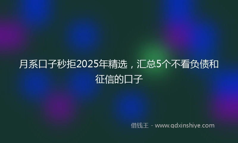 月系口子秒拒2025年精选,汇总5个不看负债和征信的口子