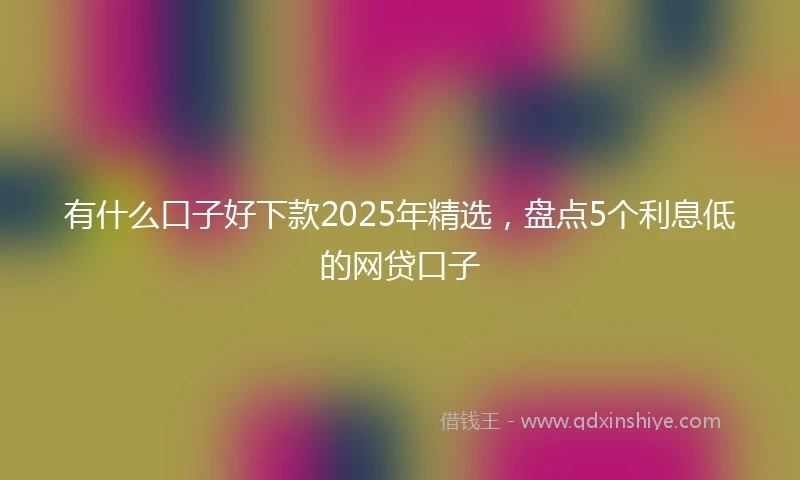 有什么口子好下款2025年精选，盘点5个利息低的网贷口子