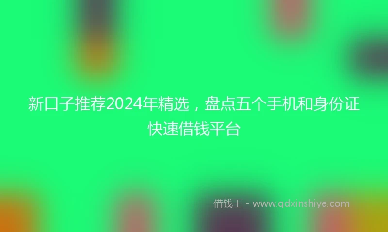 新口子推荐2024年精选，盘点五个手机和身份证快速借钱平台