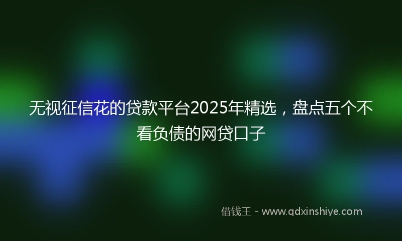 无视征信花的贷款平台2025年精选，盘点五个不看负债的网贷口子