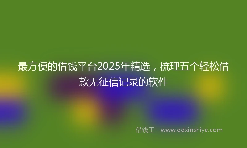 最方便的借钱平台2025年精选，梳理五个轻松借款无征信记录的软件