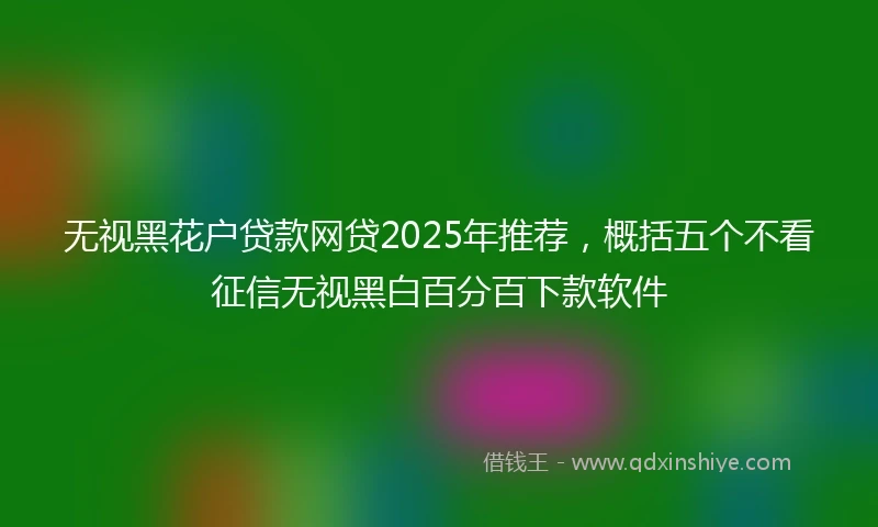 无视黑花户贷款网贷2025年推荐，概括五个不看征信无视黑白百分百下款软件
