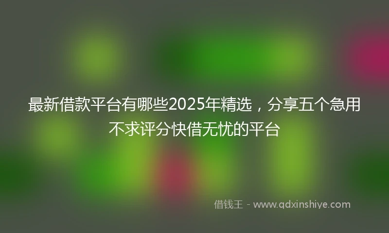 最新借款平台有哪些2025年精选，分享五个急用不求评分快借无忧的平台