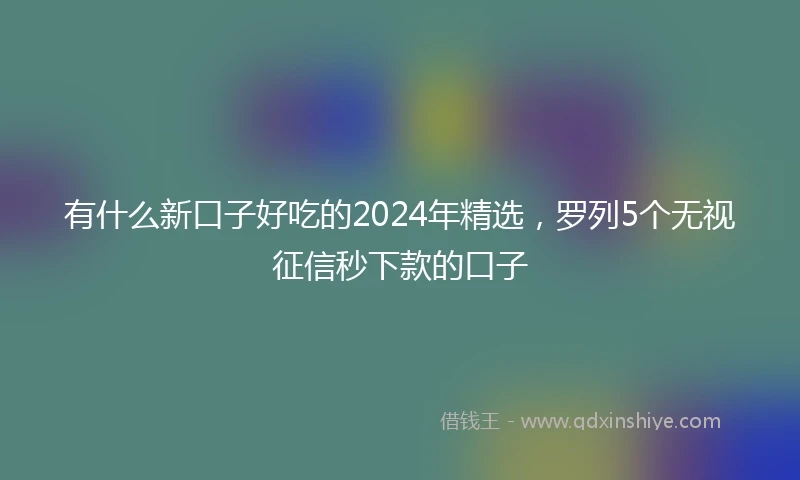 有什么新口子好吃的2024年精选，罗列5个无视征信秒下款的口子