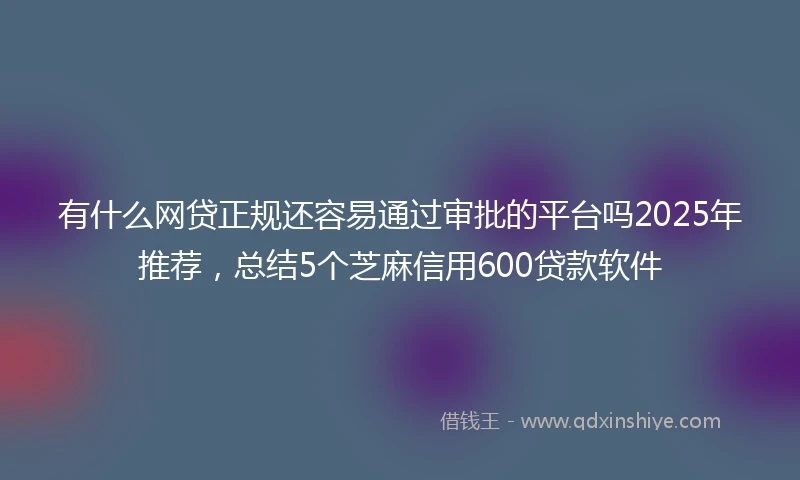 有什么网贷正规还容易通过审批的平台吗2025年推荐，总结5个芝麻信用600贷款软件