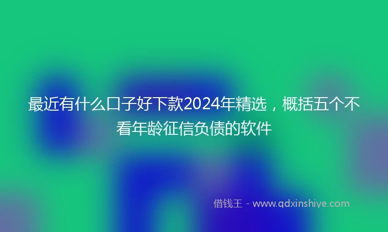 最近有什么口子好下款2024年精选，概括五个不看年龄征信负债的软件