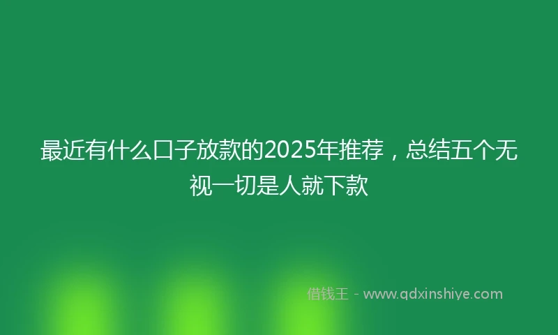 最近有什么口子放款的2025年推荐，总结五个无视一切是人就下款