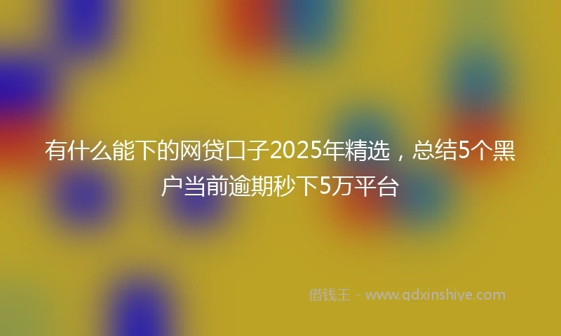有什么能下的网贷口子2025年精选，总结5个黑户当前逾期秒下5万平台