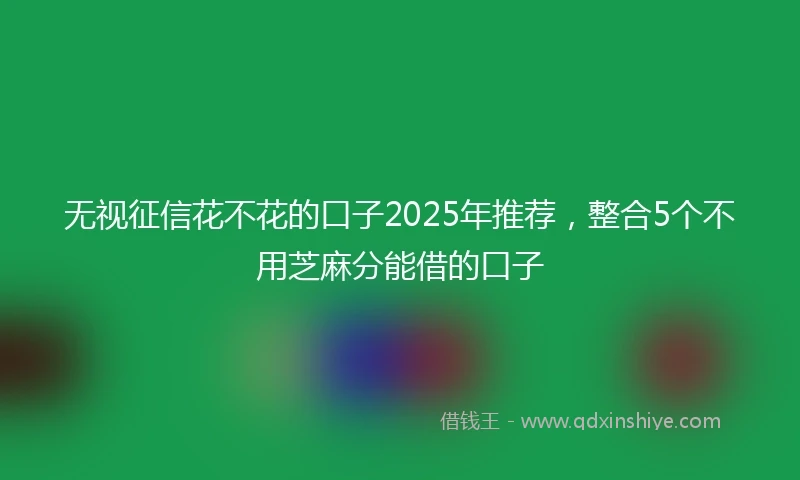 无视征信花不花的口子2025年推荐，整合5个不用芝麻分能借的口子