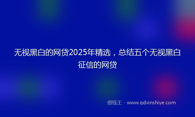 无视黑白的网贷2025年精选，总结五个无视黑白征信的网贷