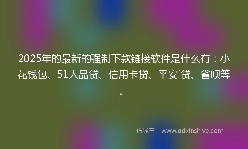 2025年的最新的强制下款链接软件是什么有：小花钱包、51人品贷、信用卡贷、平安i贷、省呗等。