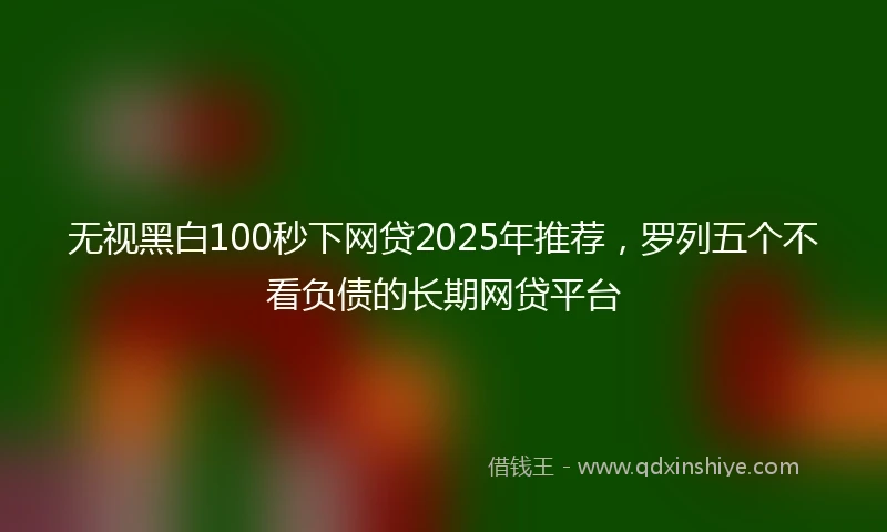 无视黑白100秒下网贷2025年推荐，罗列五个不看负债的长期网贷平台