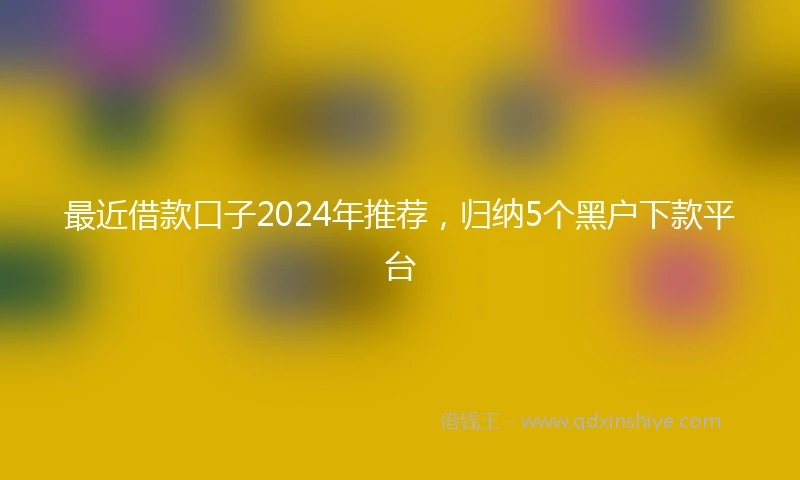 最近借款口子2024年推荐，归纳5个黑户下款平台
