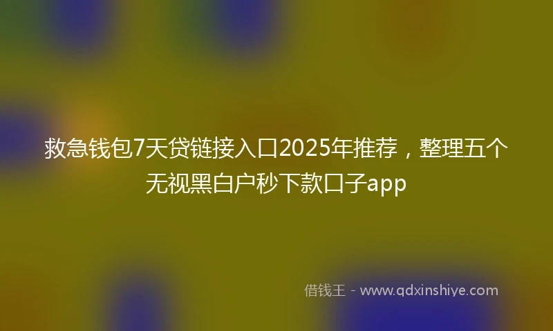 救急钱包7天贷链接入口2025年推荐，整理五个无视黑白户秒下款口子app