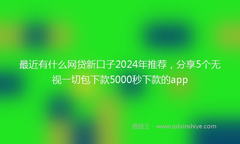 最近有什么网贷新口子2024年推荐，分享5个无视一切包下款5000秒下款的app