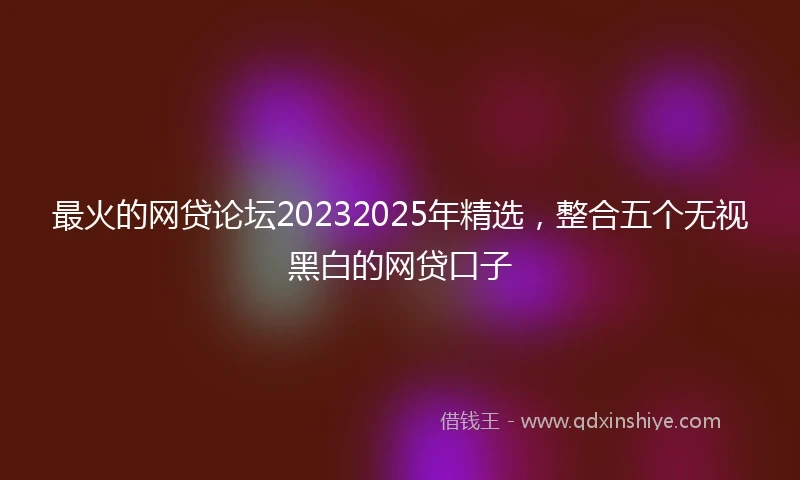最火的网贷论坛20232025年精选，整合五个无视黑白的网贷口子