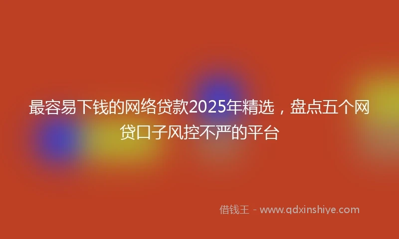 最容易下钱的网络贷款2025年精选，盘点五个网贷口子风控不严的平台
