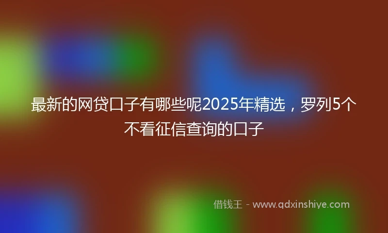 最新的网贷口子有哪些呢2025年精选，罗列5个不看征信查询的口子