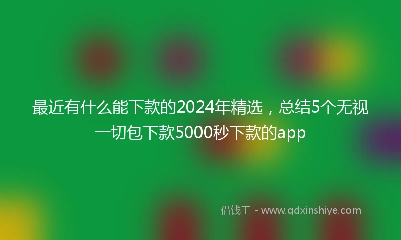 最近有什么能下款的2024年精选，总结5个无视一切包下款5000秒下款的app