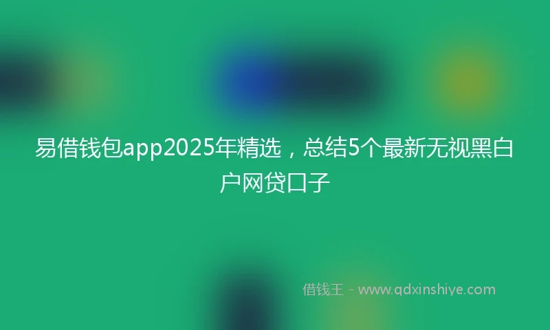 易借钱包app2025年精选，总结5个最新无视黑白户网贷口子