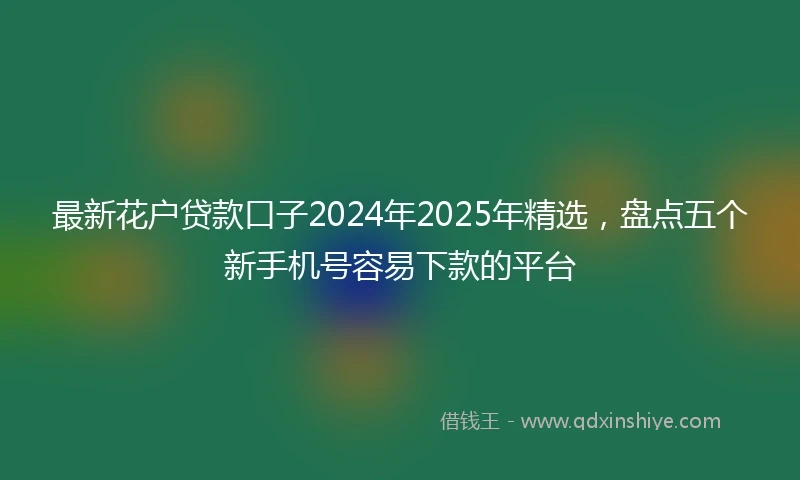 最新花户贷款口子2024年2025年精选，盘点五个新手机号容易下款的平台
