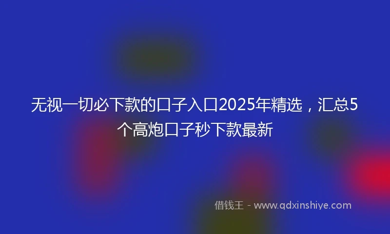 无视一切必下款的口子入口2025年精选，汇总5个高炮口子秒下款最新