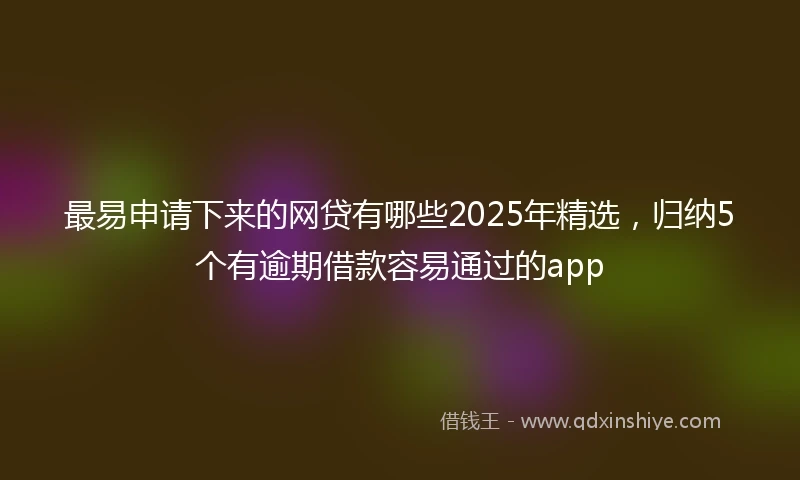 最易申请下来的网贷有哪些2025年精选，归纳5个有逾期借款容易通过的app