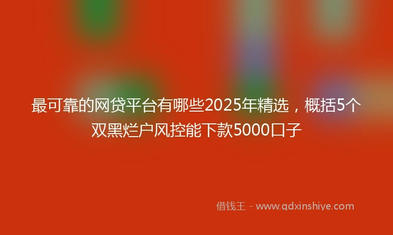 最可靠的网贷平台有哪些2025年精选，概括5个双黑烂户风控能下款5000口子