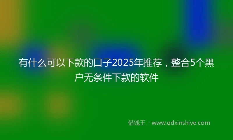 有什么可以下款的口子2025年推荐，整合5个黑户无条件下款的软件