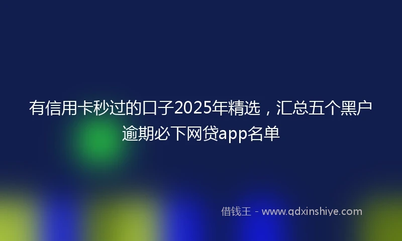 有信用卡秒过的口子2025年精选,汇总五个黑户逾期必下网贷app名单