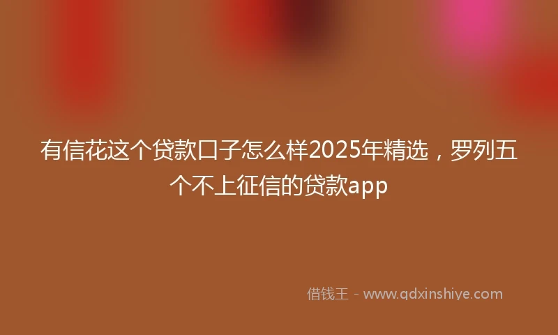 有信花这个贷款口子怎么样2025年精选，罗列五个不上征信的贷款app