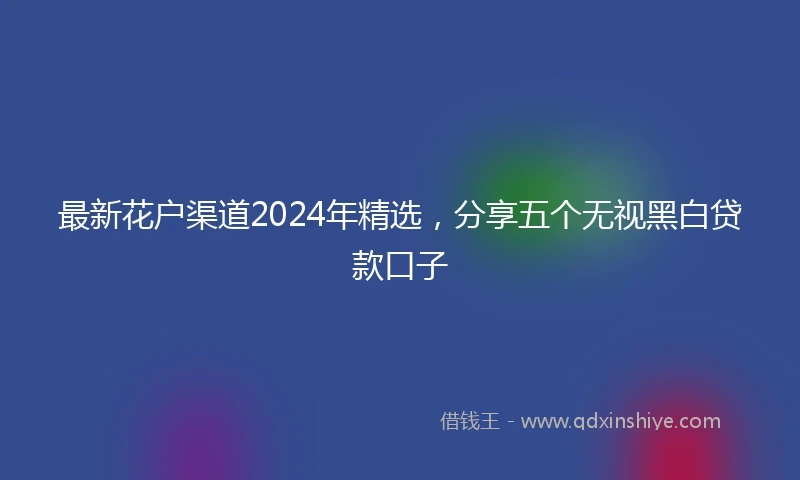最新花户渠道2024年精选，分享五个无视黑白贷款口子